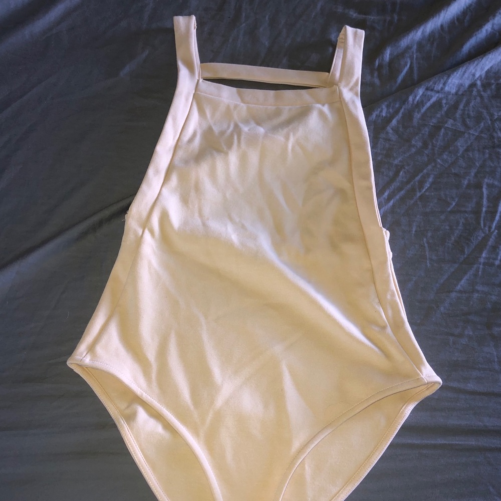 Tan Cage Back Bodysuit